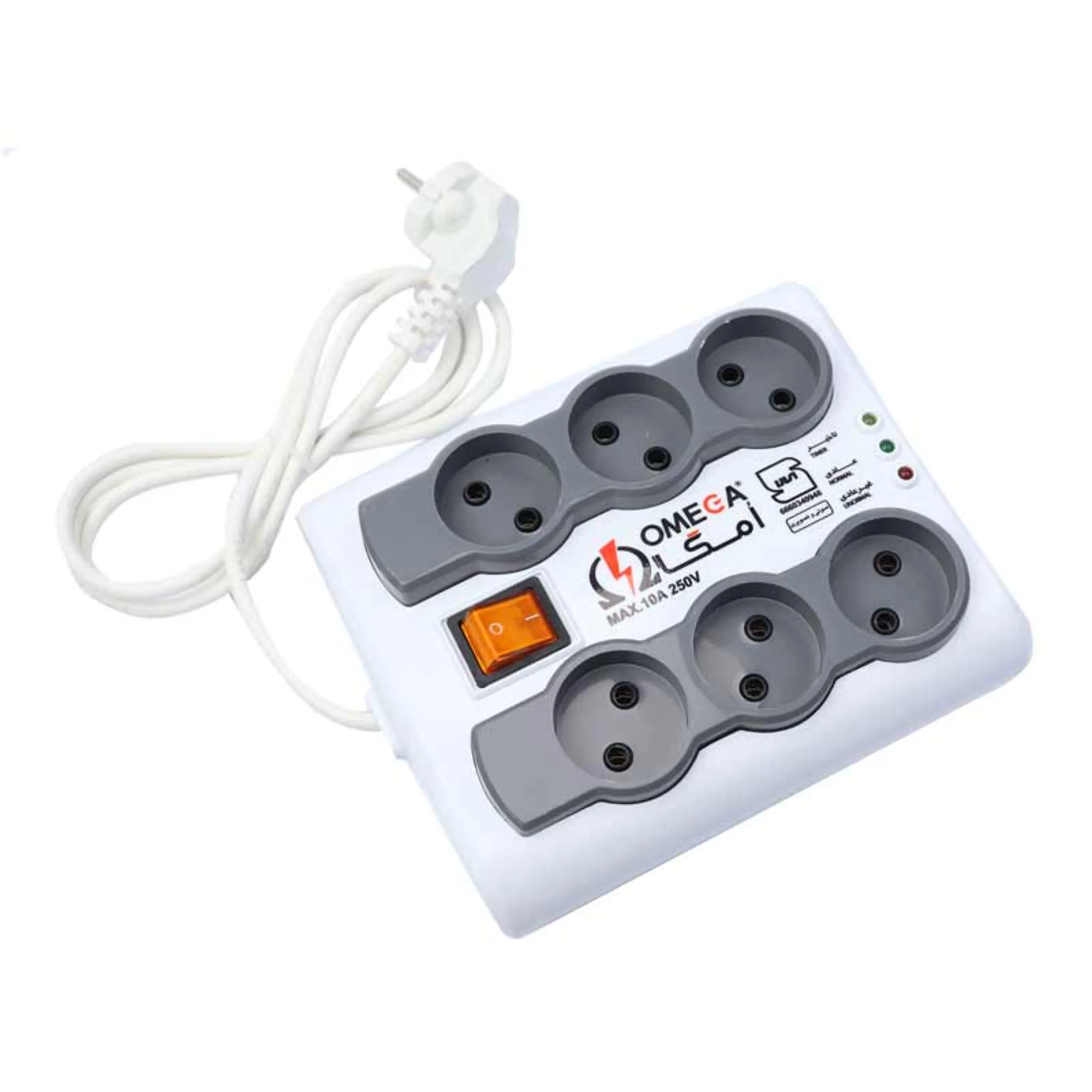 محافظ ولتاژ امگا مدل 6 خانه 5 متری KT-020263 | P6000 محافظ ولتاژ امگا مدل 6 خانه 5 متری KT-020263 | P6000